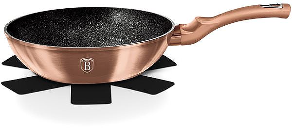 Wok Pan BerlingerHaus WOK with Marble Coating, Rosegold Metallic Line, 28cm ...