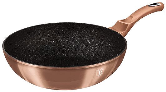 Wok Pan BerlingerHaus WOK with Marble Coating, Rosegold Metallic Line, 28cm ...