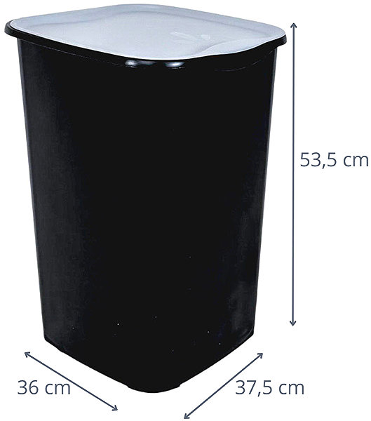 Rubbish Bin Belli E Forti RECYCLING sorted waste bin, black, plastic, grey lid, 50 l ...