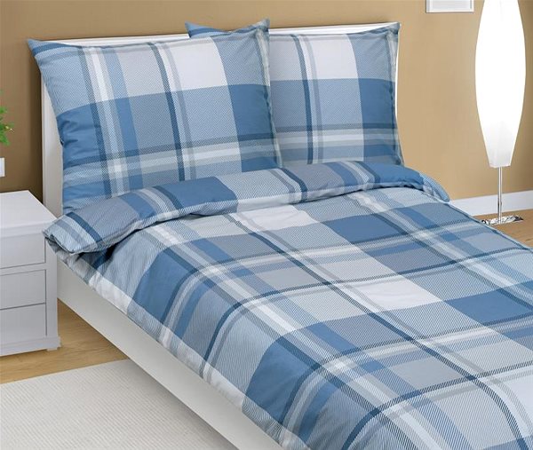 Obliečky BELLATEX Obliečky bavlna 90 / 545 kocka modrá 140 × 200, 70 × 90 ...