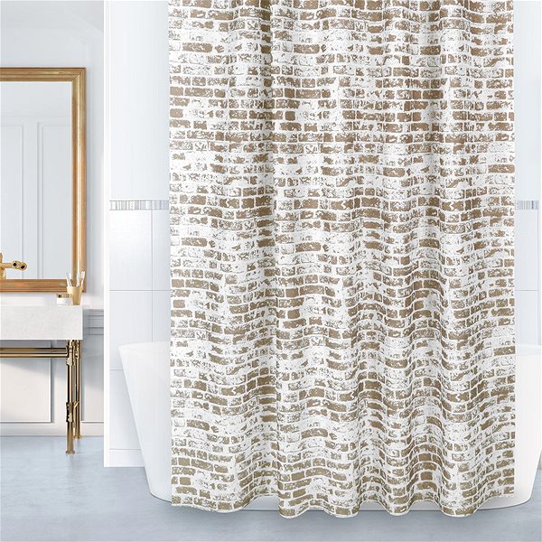 Zuhanyfüggöny Bellatex 720/017 180 × 200 cm, barna fal ...