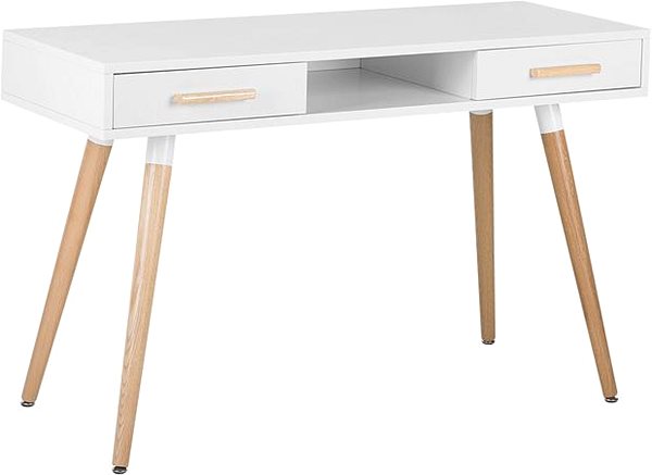 Písací stôl Písací stôl biely/prírodný 120 × 45 cm FRISCO, 121229 ...