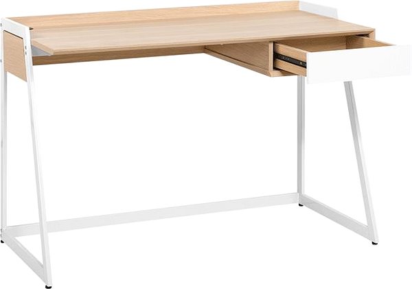 Písací stôl Písací stôl 120 × 60 cm biela/prírodná QUITO, 121779 ...