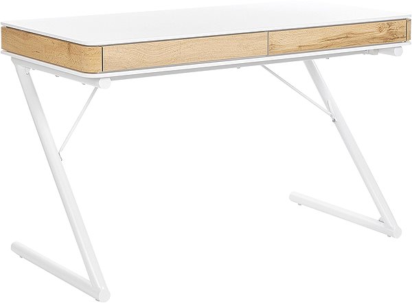 Písací stôl Písací stôl z dubového dreva 120 × 60 biely FONTANA, 257499 ...