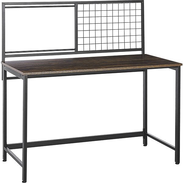 Písací stôl Kancelársky stôl 118 × 60 cm tmavé drevo/čierna VINCE, 311612 ...