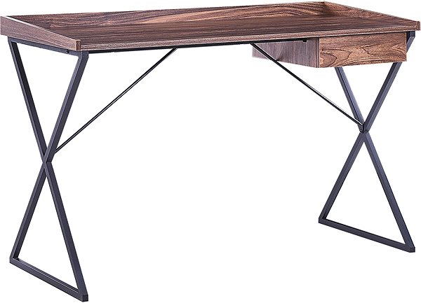 Písací stôl Písací stôl so zásuvkou 120 × 54 cm tmavé drevo/čierna NOXON, 319171 ...
