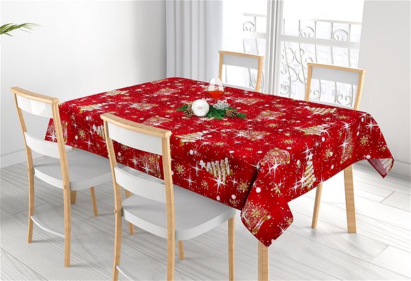 Bellatex CHRISTMAS tablecloth - 120×140cm - golden Christmas tree.