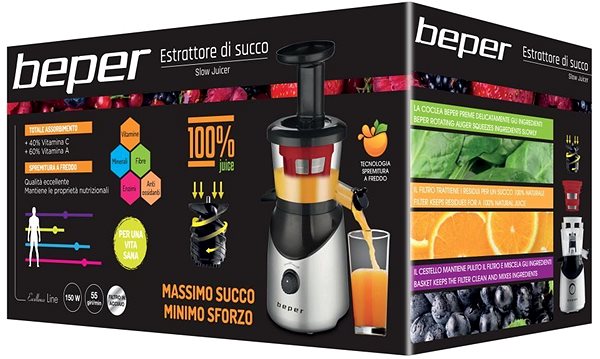 Juicer Beper 90421-R Slow Juicer Packaging/box