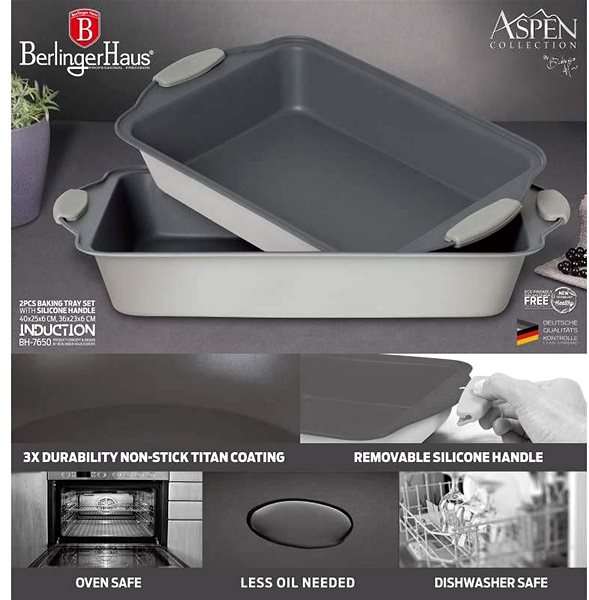 BERLINGERHAUS Pečicí plech s titanovým nepřilnavým povrchem sada 2 ks