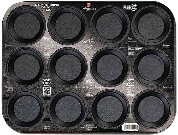Baking Mould BERLINGERHAUS Muffin tin with non-stick surface 12 pcs I-rose Edition ...