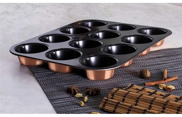 Baking Mould BERLINGERHAUS Non-stick muffin tin 12 pcs Rosegold Metallic Line ...