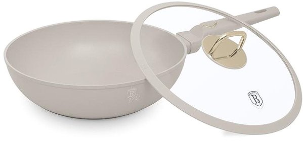 Wok Pan BERLINGERHAUS Wok pan with titanium surface and lid 30 cm Sahara Collection ...