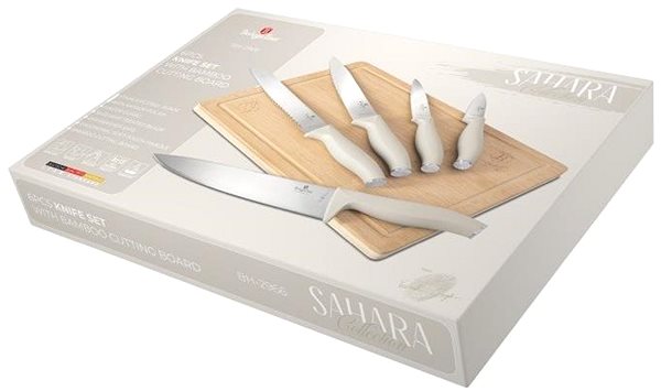 BERLINGERHAUS Knife Set with Cutting Board 6pcs Sahara Collection.