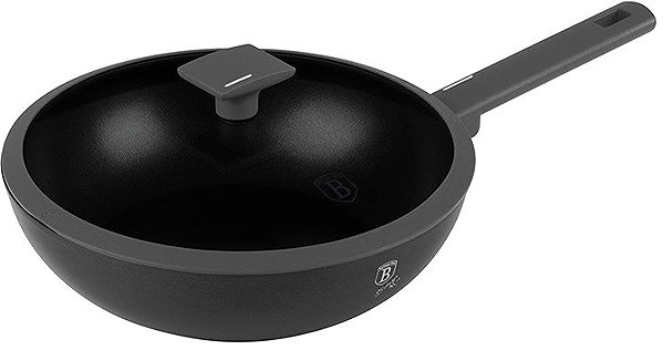 Wok Pan BerlingerHaus Antracit Collection WOK pan with titanium surface and lid 28 cm ...