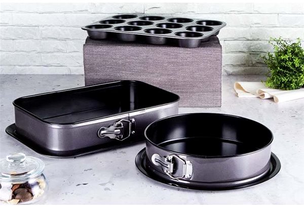 Baking Mould BERLINGERHAUS Baking trays with titanium surface set of 3 Carbon PRO Line ...