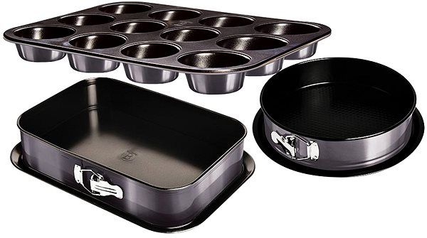 Baking Mould BERLINGERHAUS Baking trays with titanium surface set of 3 Carbon PRO Line ...