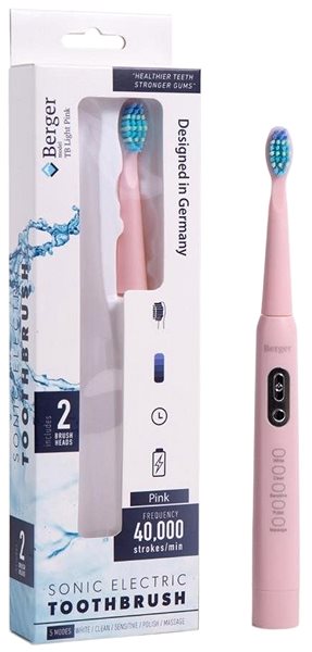 Electric Toothbrush Berger TB Light Pink Packaging/box