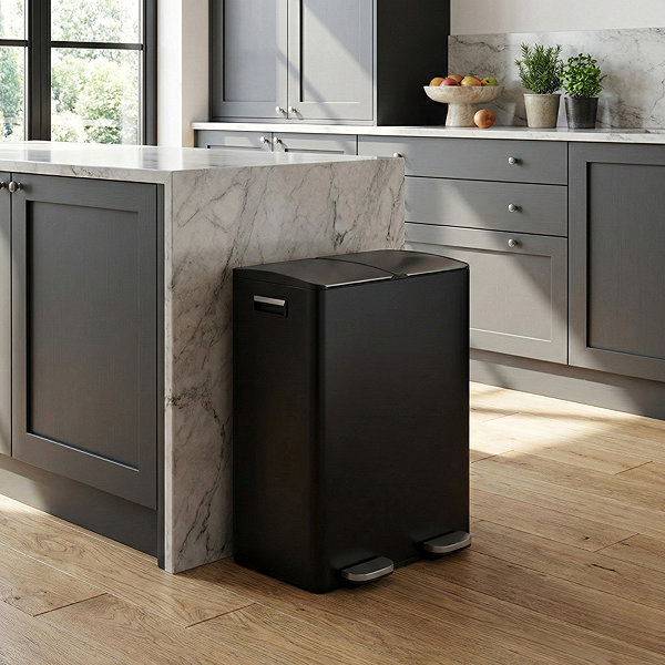 Rubbish Bin Home Styling Collection SECTOR with pedal, double chamber, 2 × 30 l ...