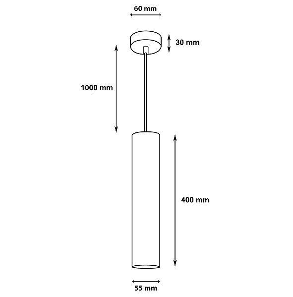 Ceiling light Berger Suspension lamp GU10 3031-PL-H40 White .