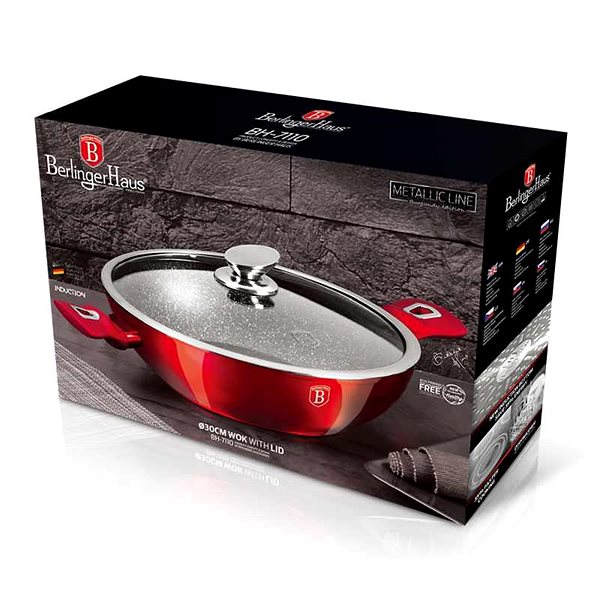 Wok Pan BERLINGERHAUS Wok with lid 30 cm Burgundy Edition ...