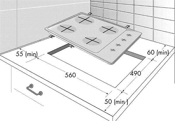Oven & Cooktop Set BEKO BIM 22302 X + BEKO HIZG 64121 SX Technical draft