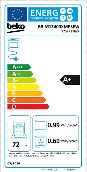 Built-in Oven BEKO BBIM13400XMPSEW Energy label
