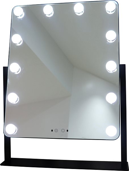 Kozmetické zrkadlo Holywood zrkadlo s LED žiarovkami HZ1 veľké čierne Bočný pohľad