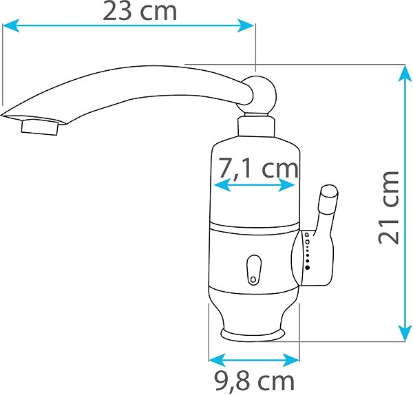 HomeLife TERMO QUICK HY-30-05 tap with electric heating Technical drawing