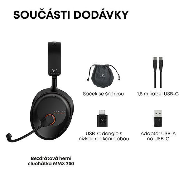 Gamer fejhallgató Beyerdynamic MMX 230 Wireless, fehér ...