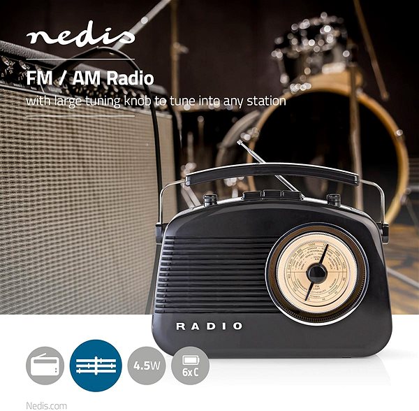 Rádio Nedis RDFM5000BK ...