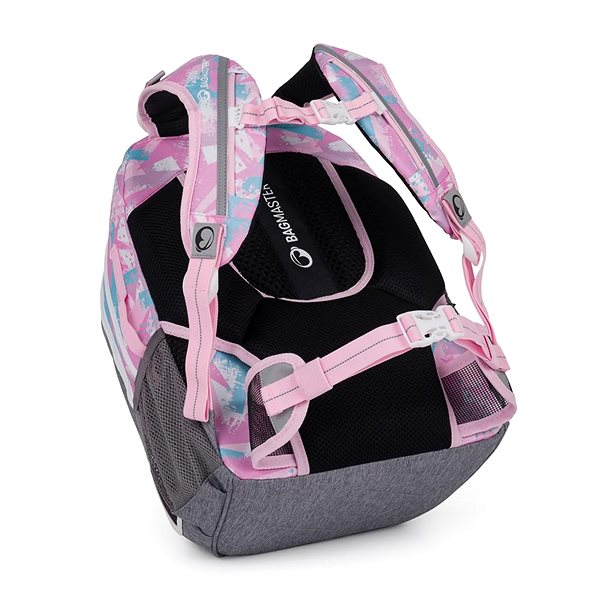 School backpack BAGMASTER PORTO 24 B school backpack - pink-blue .