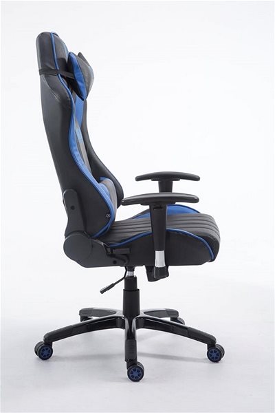 Gamer szék BHM GERMANY Shift, fekete-kék Oldalnézet