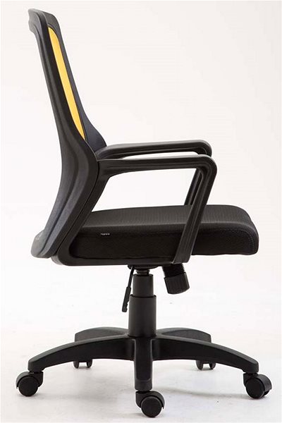 Kancelárska stolička BHM Germany Clever čierno-žltá Bočný pohľad