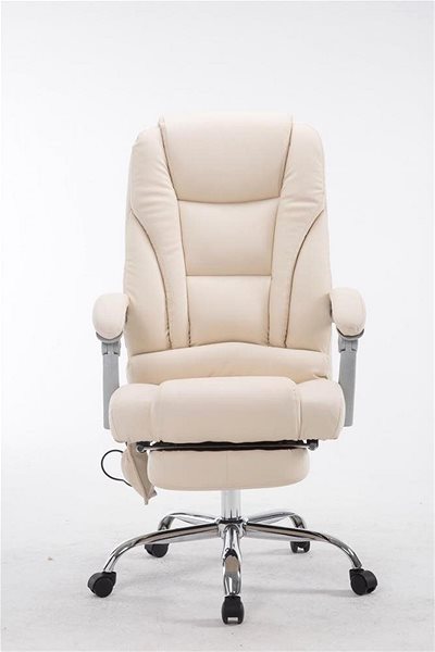 Office Armchair BHM Germany Lisa with Massage Function, Cream Screen