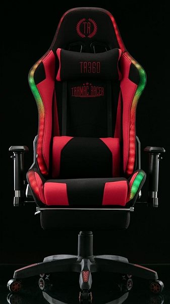 Gaming Chair BHM Germany Turbo LED, Textile, Black / Red Screen