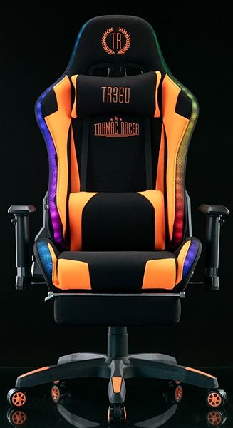 Gaming Chair BHM Germany Turbo LED, Textile, Black/Orange Screen