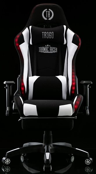 Gaming Chair BHM Germany Turbo LED, Textile, Black / White Screen