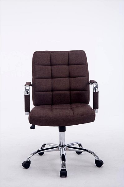 Office Chair BHM Germany with Armrests Lina 2 Textile Brown Screen