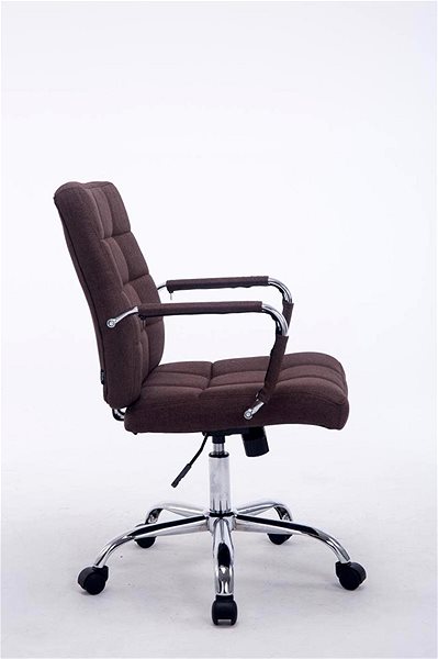 Kancelárska stolička BHM Germany s podrúčkami Lina 2 textil hnedá Bočný pohľad