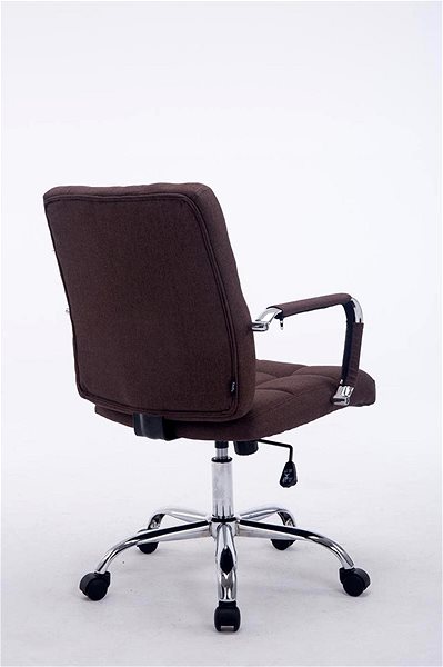 Kancelárska stolička BHM Germany s podrúčkami Lina 2 textil hnedá Zadná strana