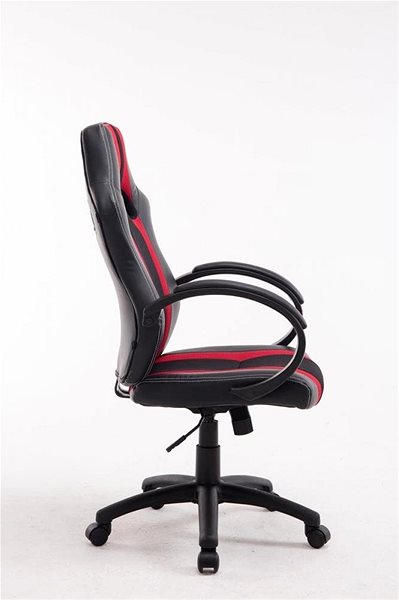 Gamer szék BHM GERMANY Velvet, fekete/piros Oldalnézet