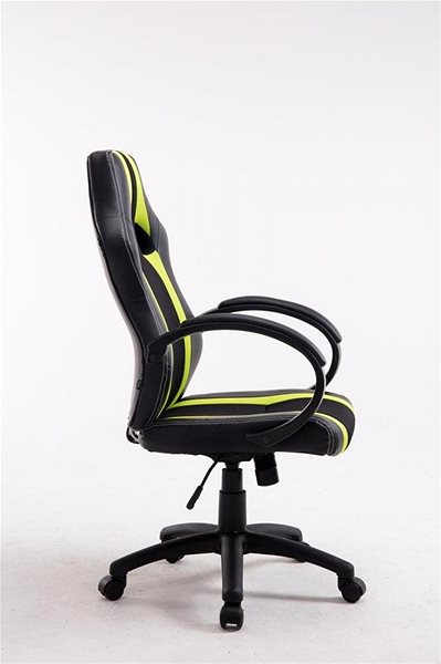 Gaming Chair BHM Germany Velvet, Black / Green Lateral view