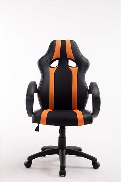 Gamer szék BHM Germany Velvet, fekete/narancsszín Képernyő