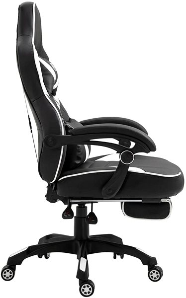 Gaming Chair BHM Germany Tilos, Black / White Lateral view