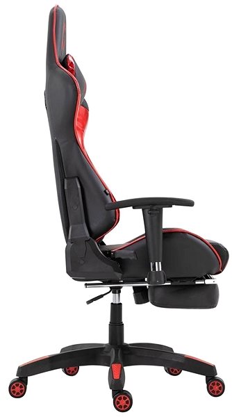 Gamer szék BHM GERMANY Turbo Fényes, fekete-piros Oldalnézet