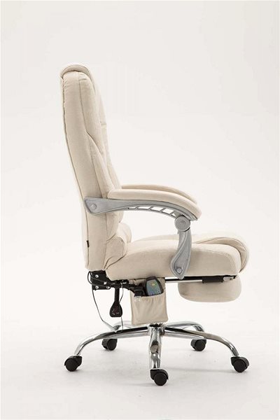 Office Armchair BHM Germany Pacific with Massage Function, Cream Lateral view