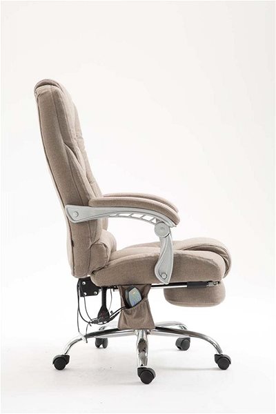 Office Armchair BHM Germany Pacific with Massage Function, Taupe Lateral view