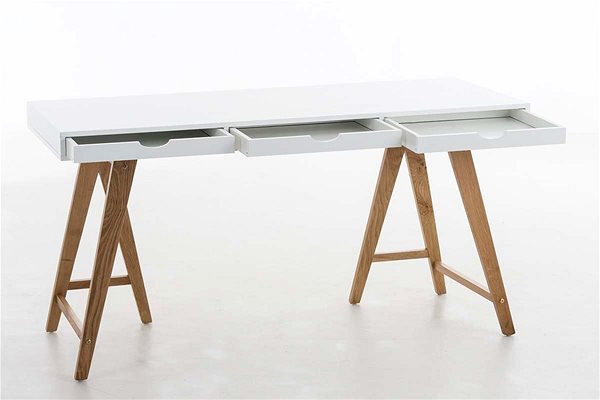 Písací stôl BHM Germany Belize 150 cm, biely ...