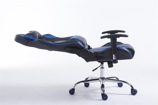 Gaming Chair BHM Germany Racing Edition, Synthetic Leather, Blue Lateral view