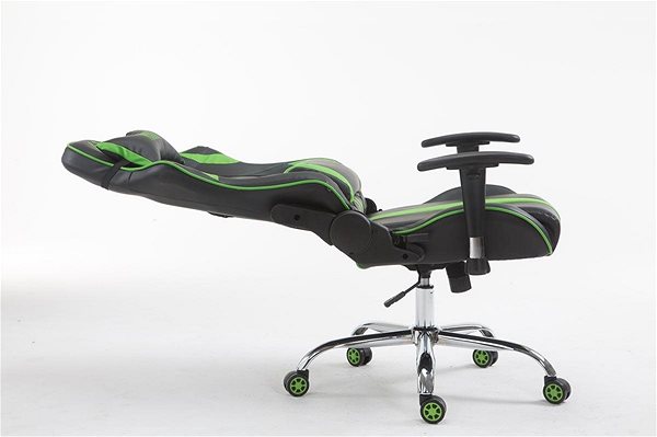 Gaming Chair BHM Germany Racing Edition, Synthetic Leather, Green Lateral view